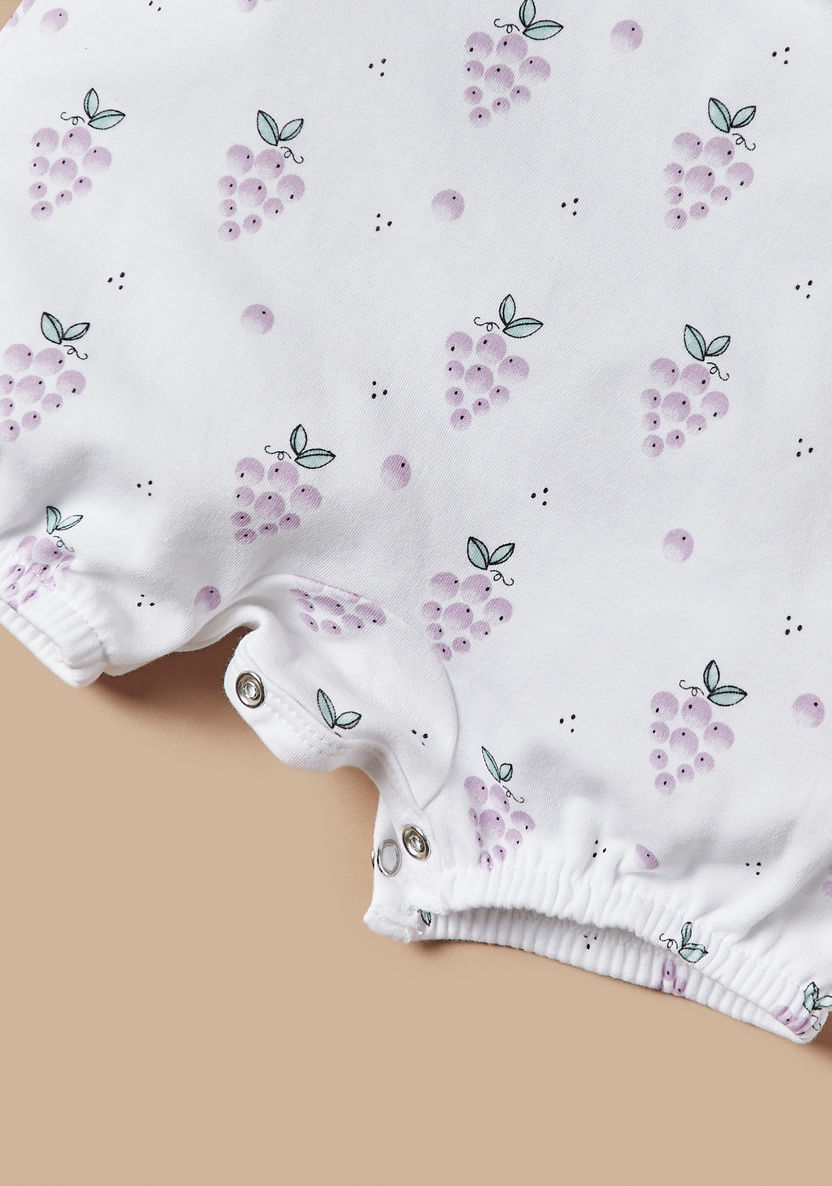 Juniors Grapes Print Romper with Frill and Bow Detail-Rompers, Dungarees & Jumpsuits-image-2