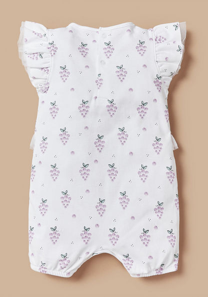 Juniors Grapes Print Romper with Frill and Bow Detail-Rompers%2C Dungarees and Jumpsuits-image-3