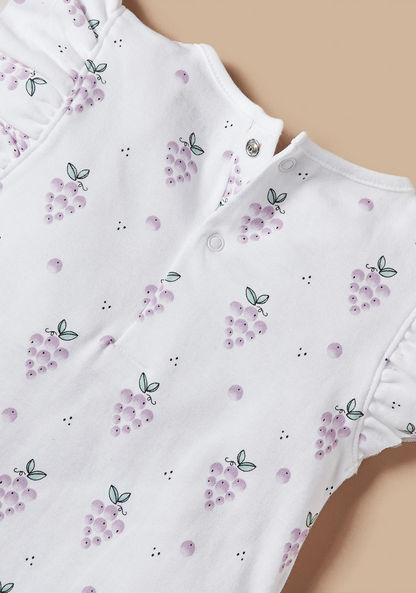 Juniors Grapes Print Romper with Frill and Bow Detail-Rompers%2C Dungarees and Jumpsuits-image-4