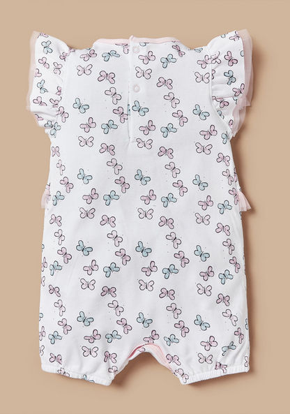 Juniors Butterfly Print Romper with Frill and Bow Detail-Rompers%2C Dungarees and Jumpsuits-image-3