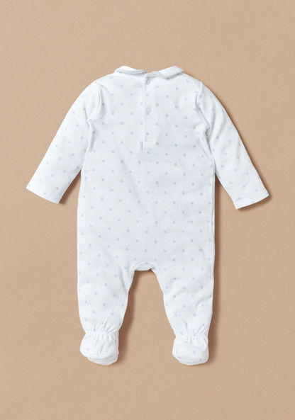 Juniors Printed Sleepsuit with Smocked Detail and Collar-Sleepsuits-image-3