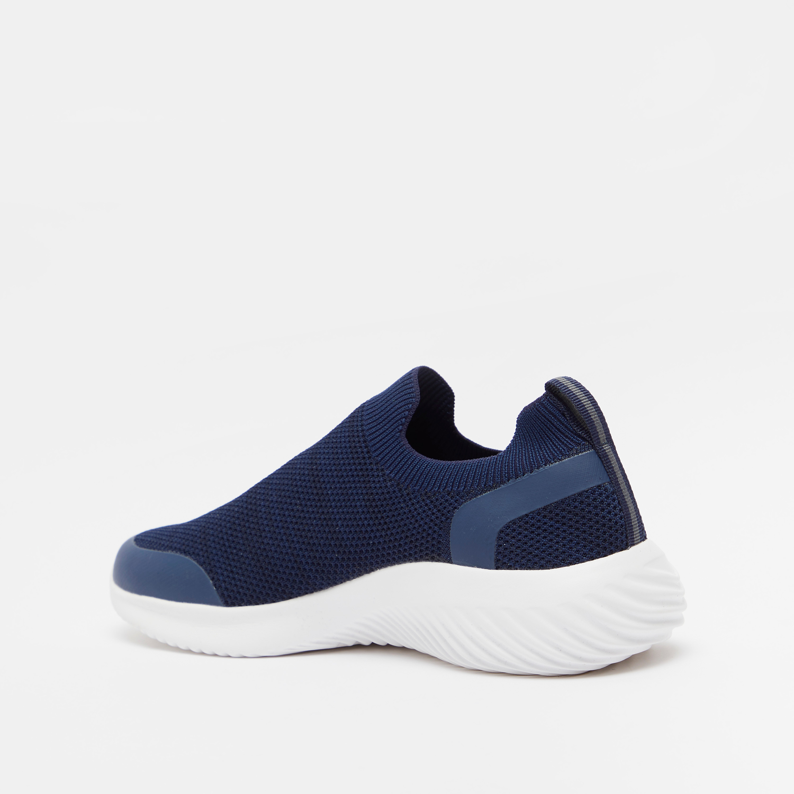 Textured Slip-On Walking Shoes with Pull Tabs-sports-men-shoes-image-3