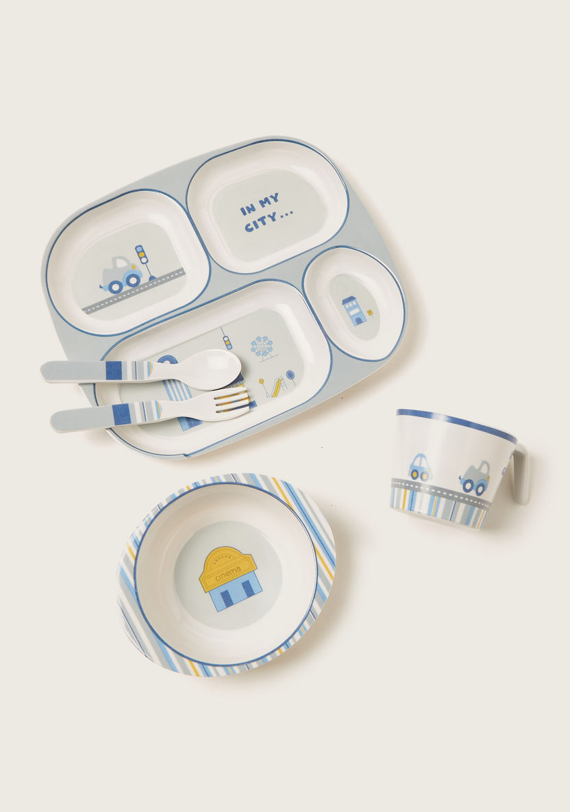 Juniors City Print 5-Piece Dinner Set-Mealtime Essentials-image-1