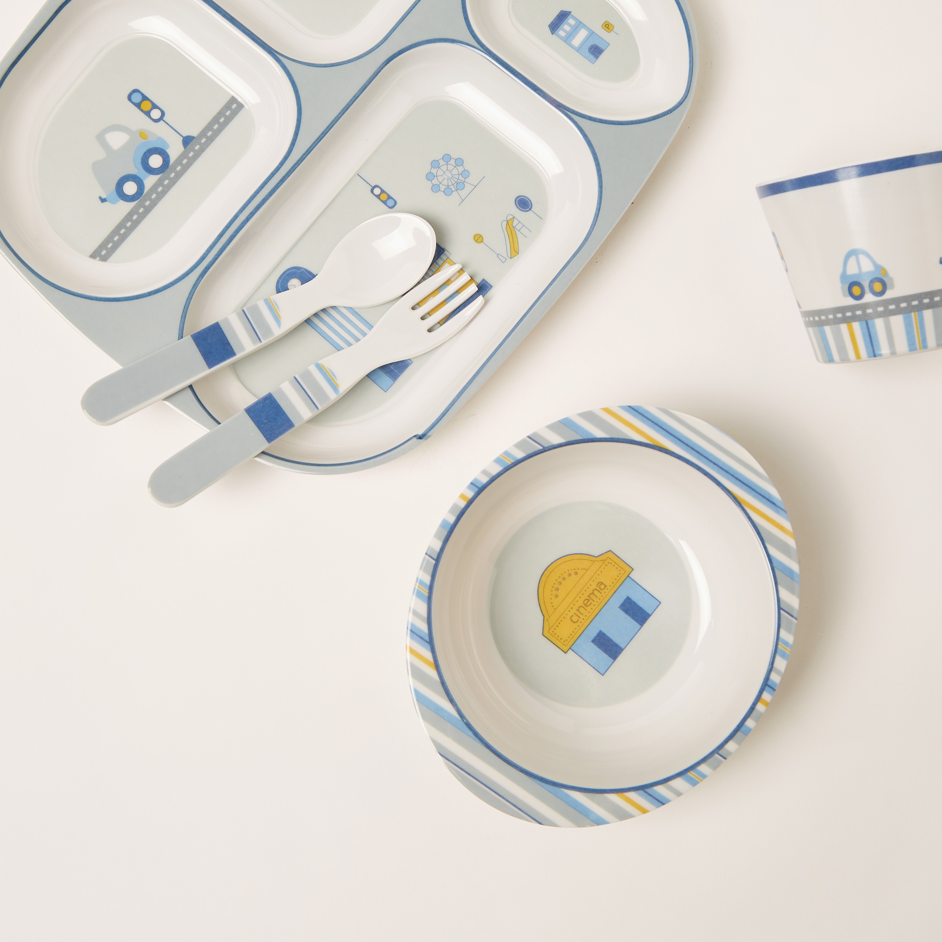 Juniors City Print 5-Piece Dinner Set-baby-feeding-mealtimeessentials-image-3