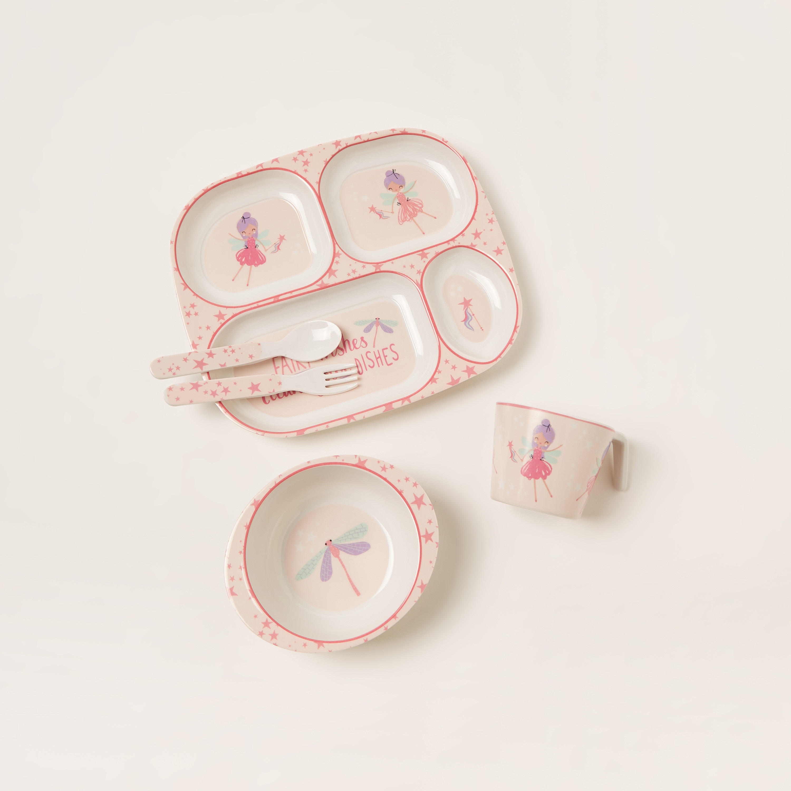 Juniors Fairy Print 5-Piece Dinner Set-baby-feeding-mealtimeessentials-image-2