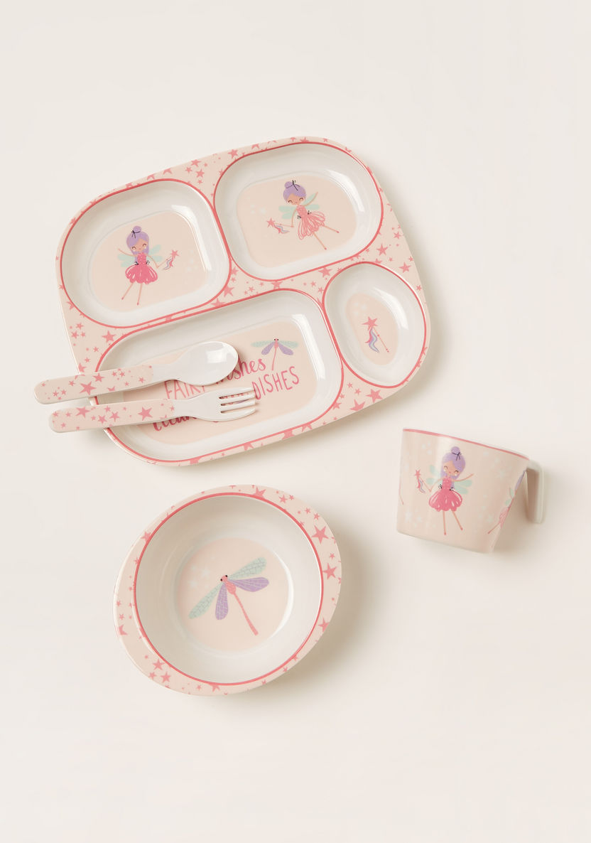 Juniors Fairy Print 5-Piece Dinner Set-Mealtime Essentials-image-1