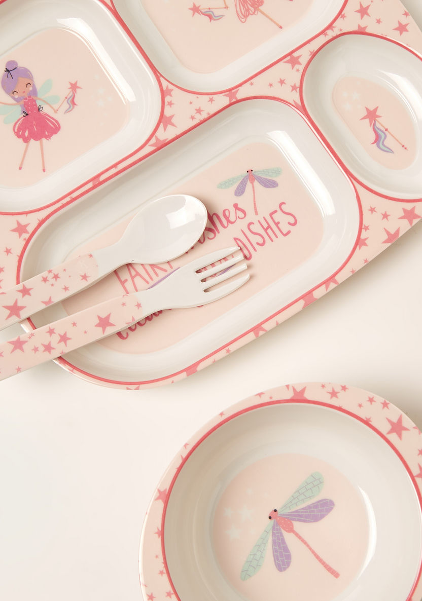 Juniors Fairy Print 5-Piece Dinner Set-Mealtime Essentials-image-2