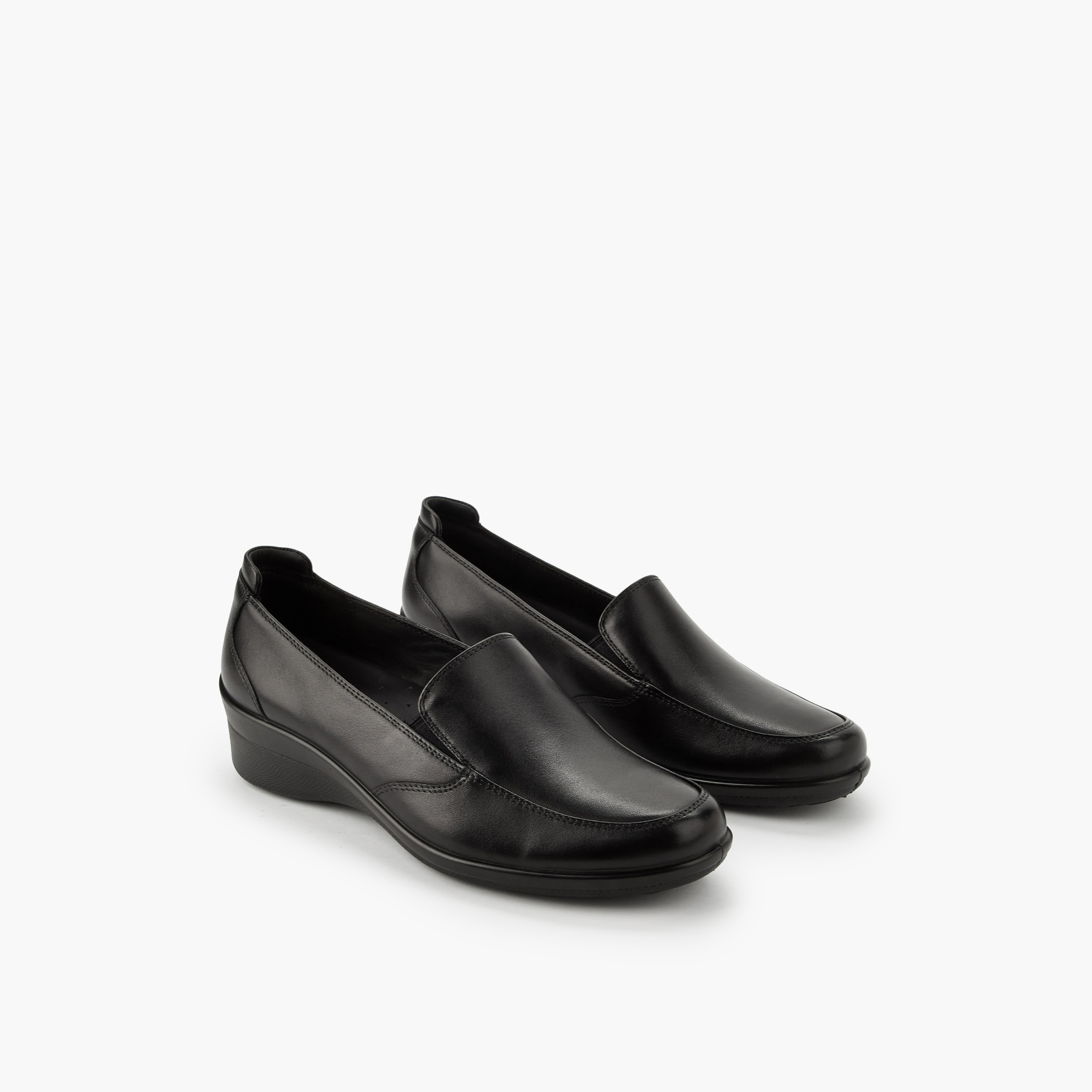 حذاء لوفر نسائي جلد مريح بكعب ويدج من لو كونفورت-women-shoes-loafersandmoccasins-image-1
