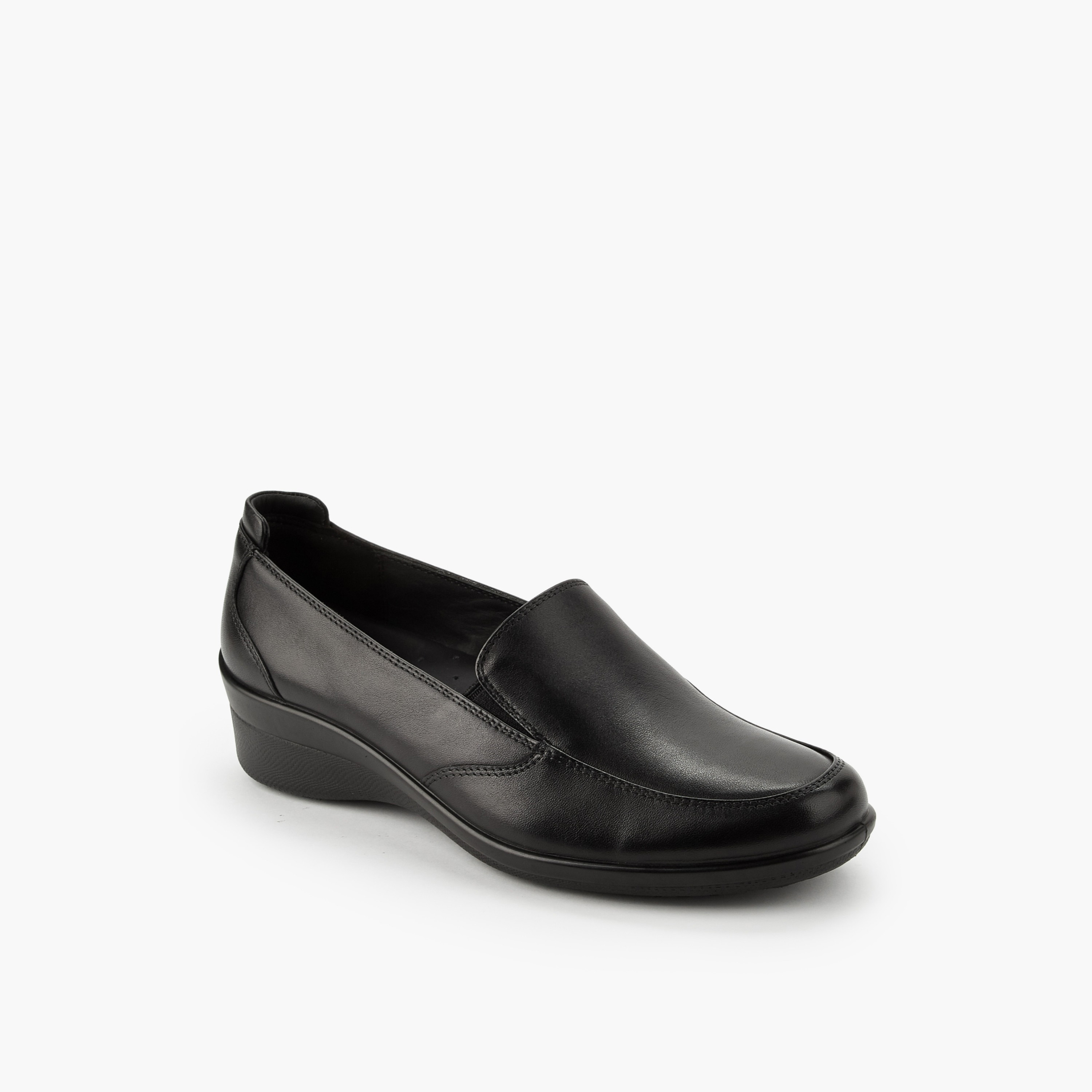 حذاء لوفر نسائي جلد مريح بكعب ويدج من لو كونفورت-women-shoes-loafersandmoccasins-image-2