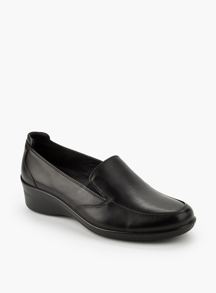 حذاء لوفر نسائي جلد مريح بكعب ويدج من لو كونفورت-women-shoes-loafersandmoccasins-image-2