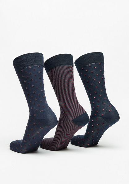 Duchini Textured Crew Length Socks - Set of 3-Men%27s Socks-image-2