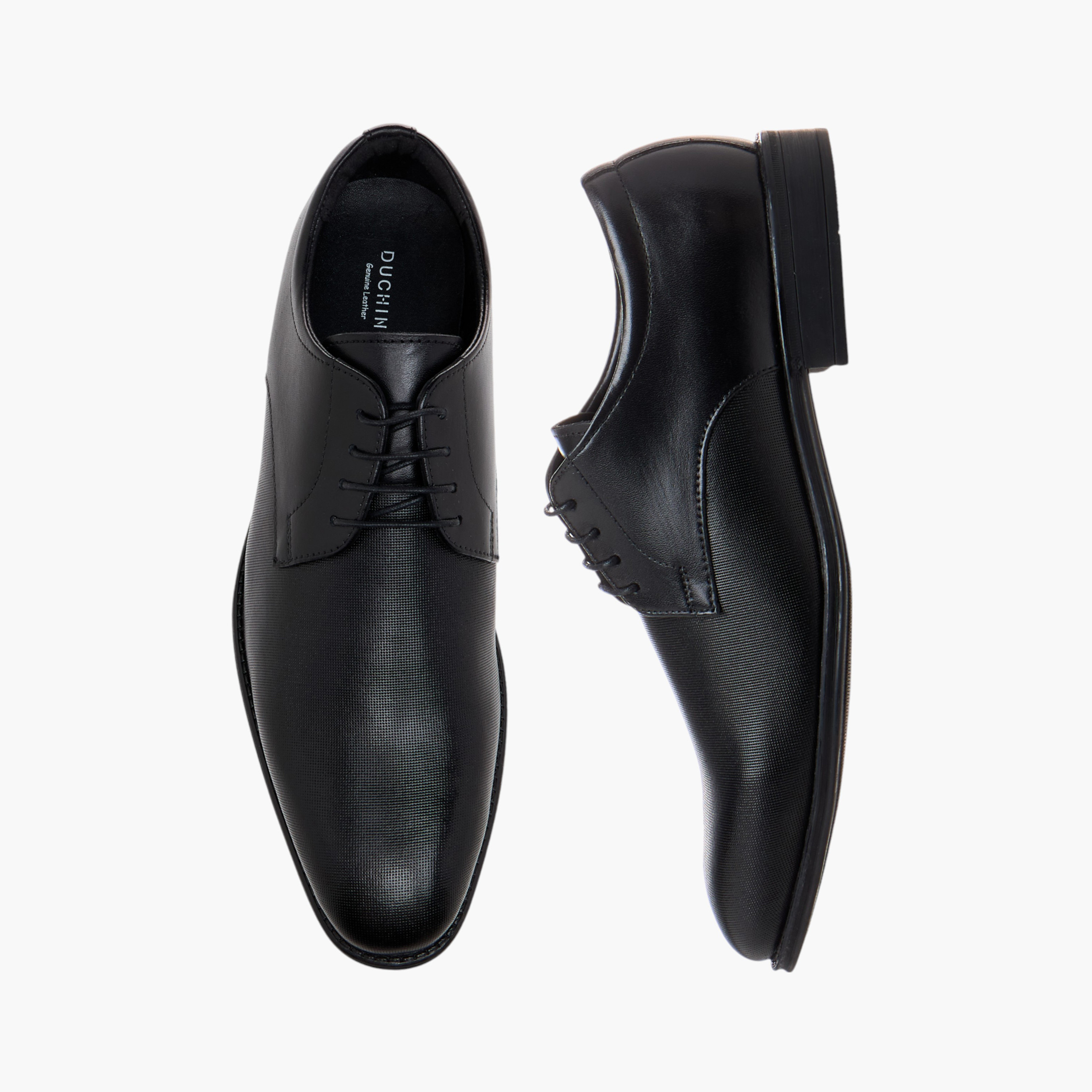 حذاء ديربي جلد بارز الملمس برباط للرجال من دوتشيني-men-shoes-formalshoes-image-1