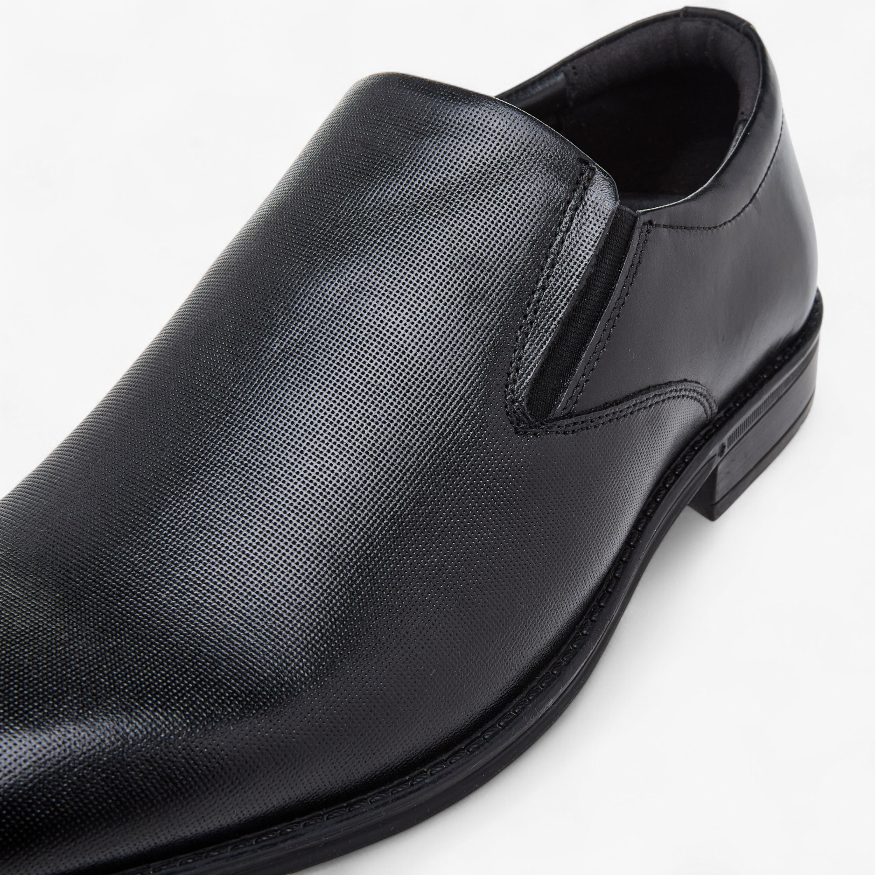 Duchini Men's Leather Textured Slip-On Loafers-men-shoes-formalshoes-image-4
