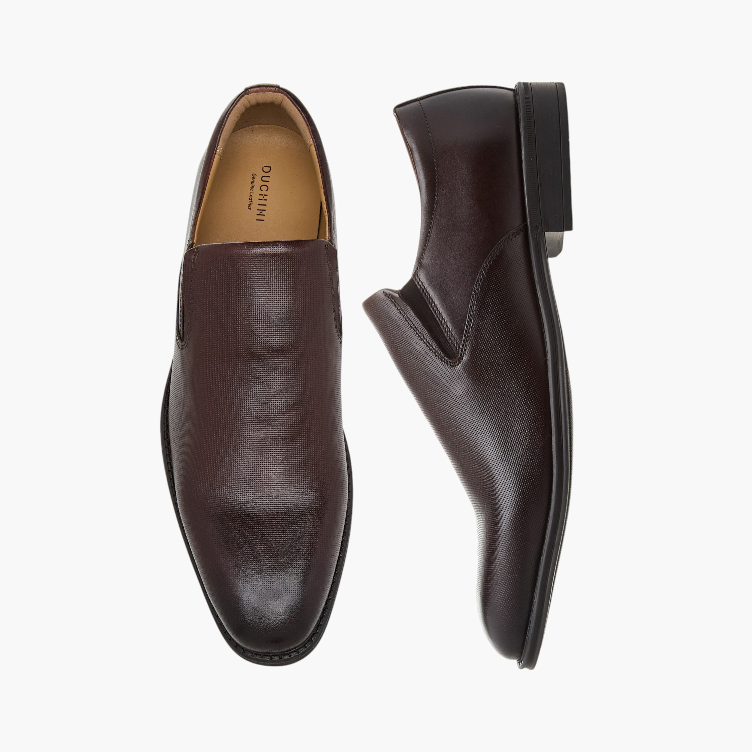 Duchini Men's Leather Textured Slip-On Loafers-men-shoes-loafersandmoccasins-image-1