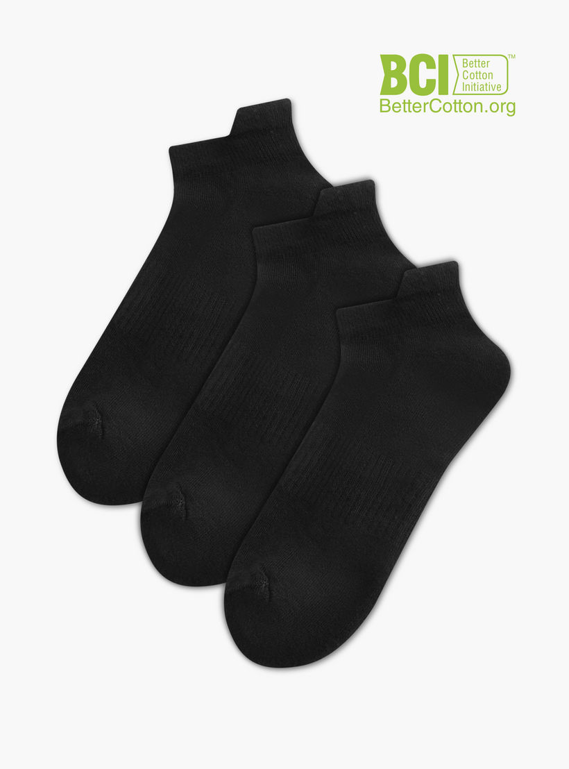 طقم جوارب رياضية موسّدة 3 أزواج بارزة الملمس بطول الكاحل من داش -men-socks-image-1