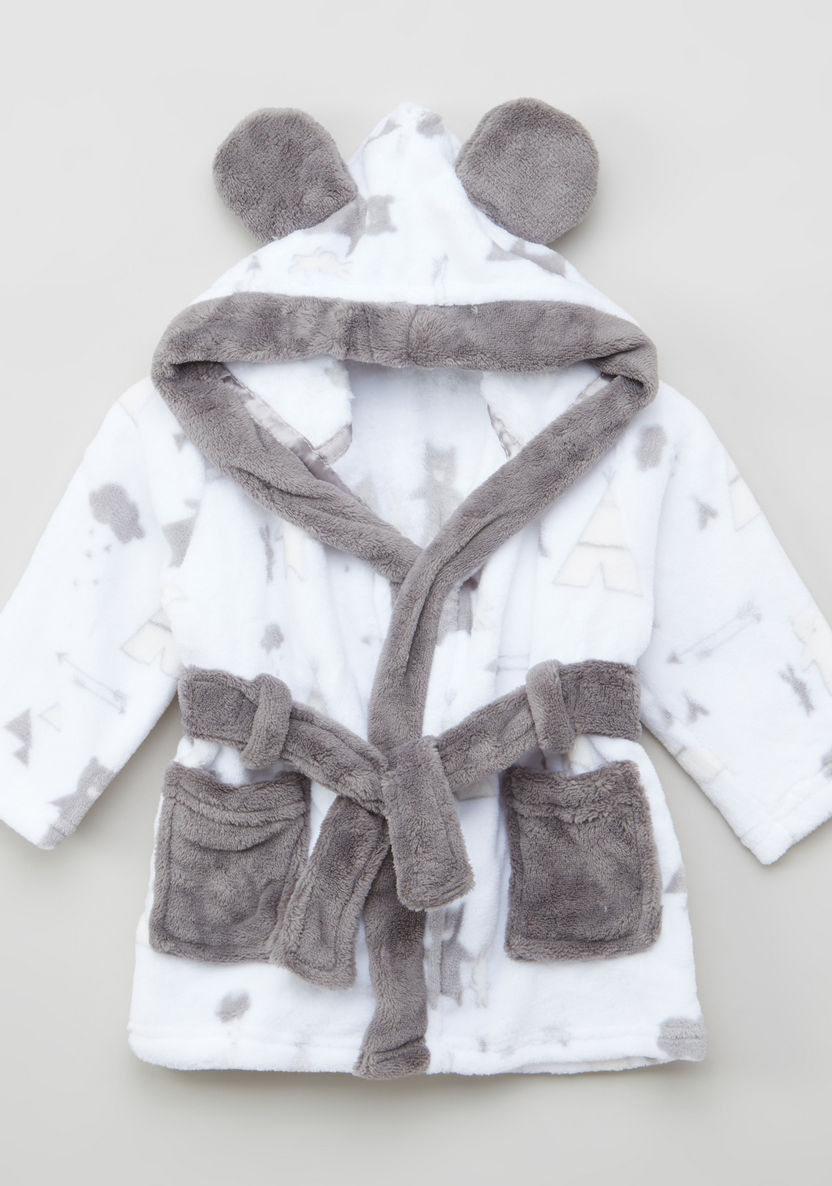 Juniors Textured Bathrobe with Long Sleeves and Hood-Towels and Flannels-image-0
