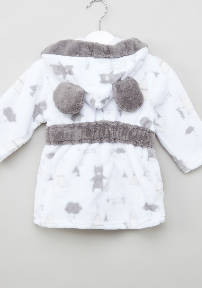 Juniors Textured Bathrobe with Long Sleeves and Hood-Towels and Flannels-image-2