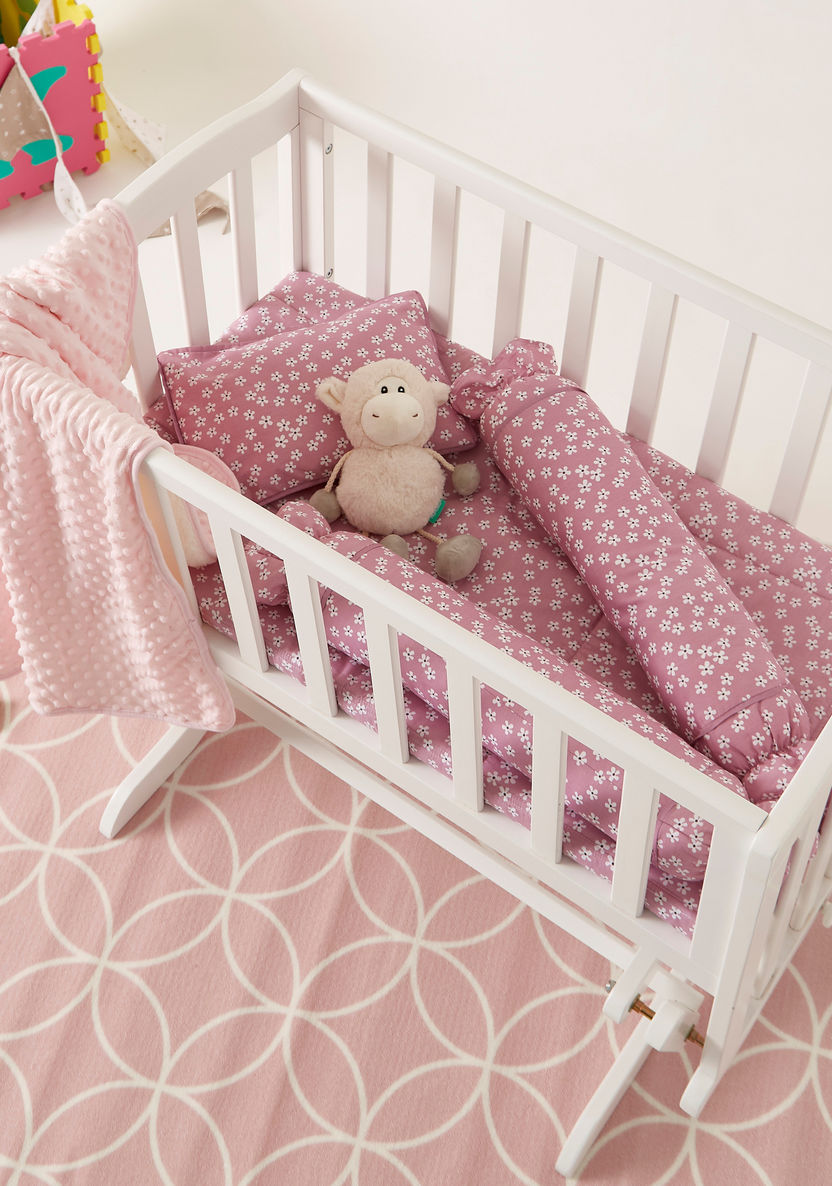 Juniors 4-Piece Floral Print Pillow and Mat Set-Baby Bedding-image-0