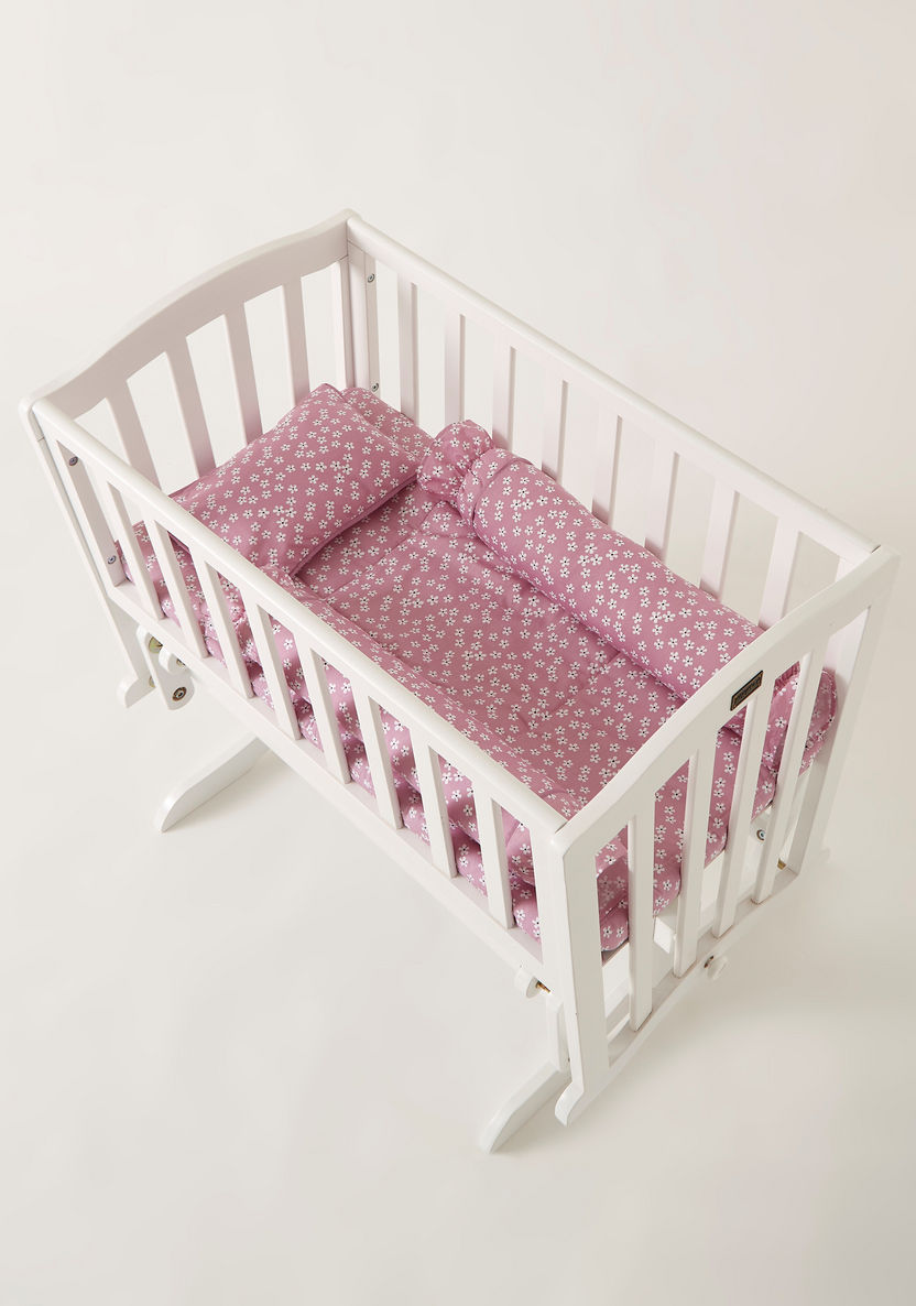 Juniors 4-Piece Floral Print Pillow and Mat Set-Baby Bedding-image-1