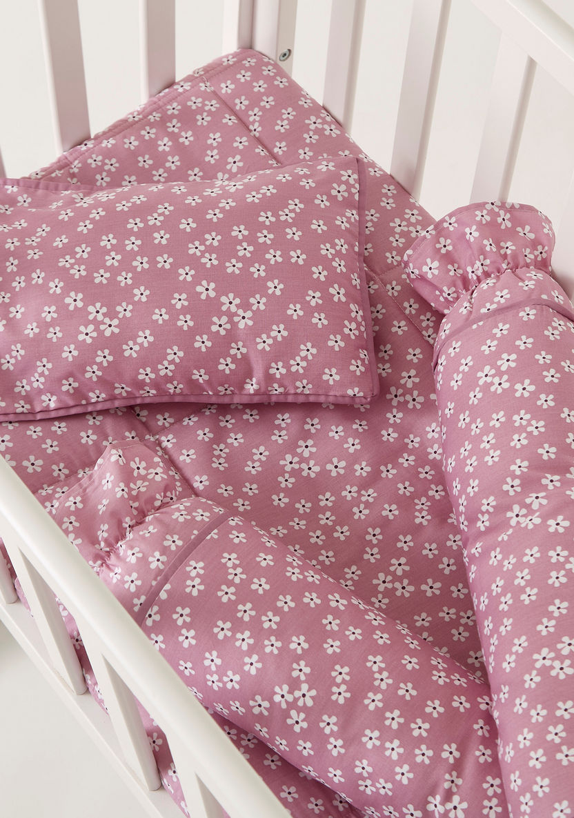 Juniors 4-Piece Floral Print Pillow and Mat Set-Baby Bedding-image-2