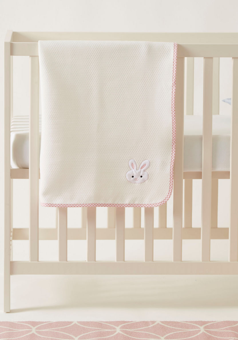 Juniors Textured Blanket with Embroidered Detail - 76 x 80 cms-Blankets and Throws-image-0