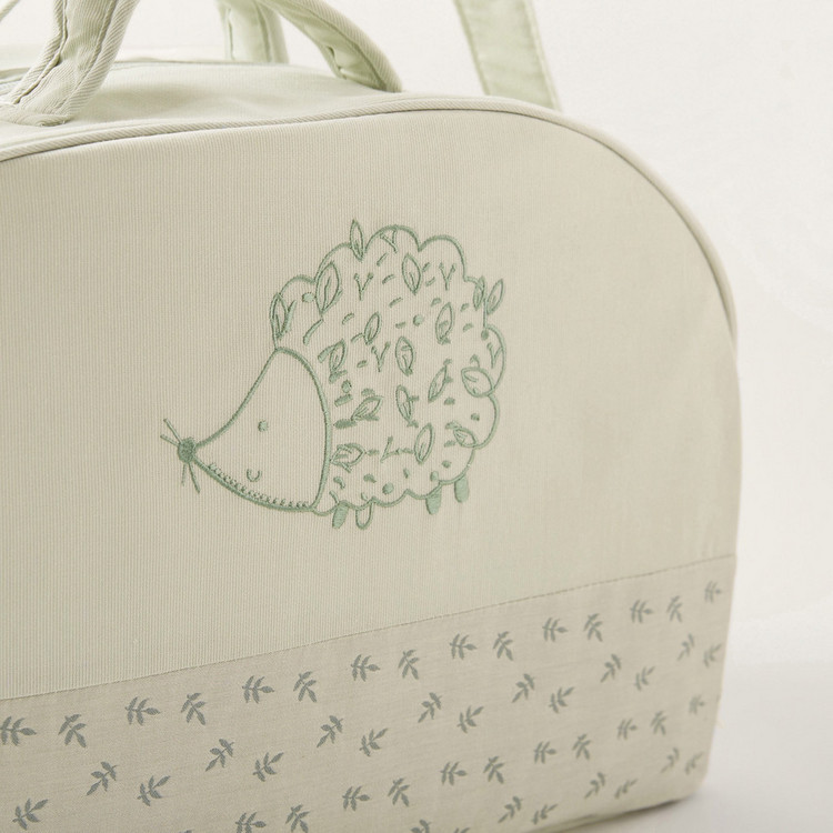 Giggles Forest Friends Printed Diaper Bag with Embroidered Detail