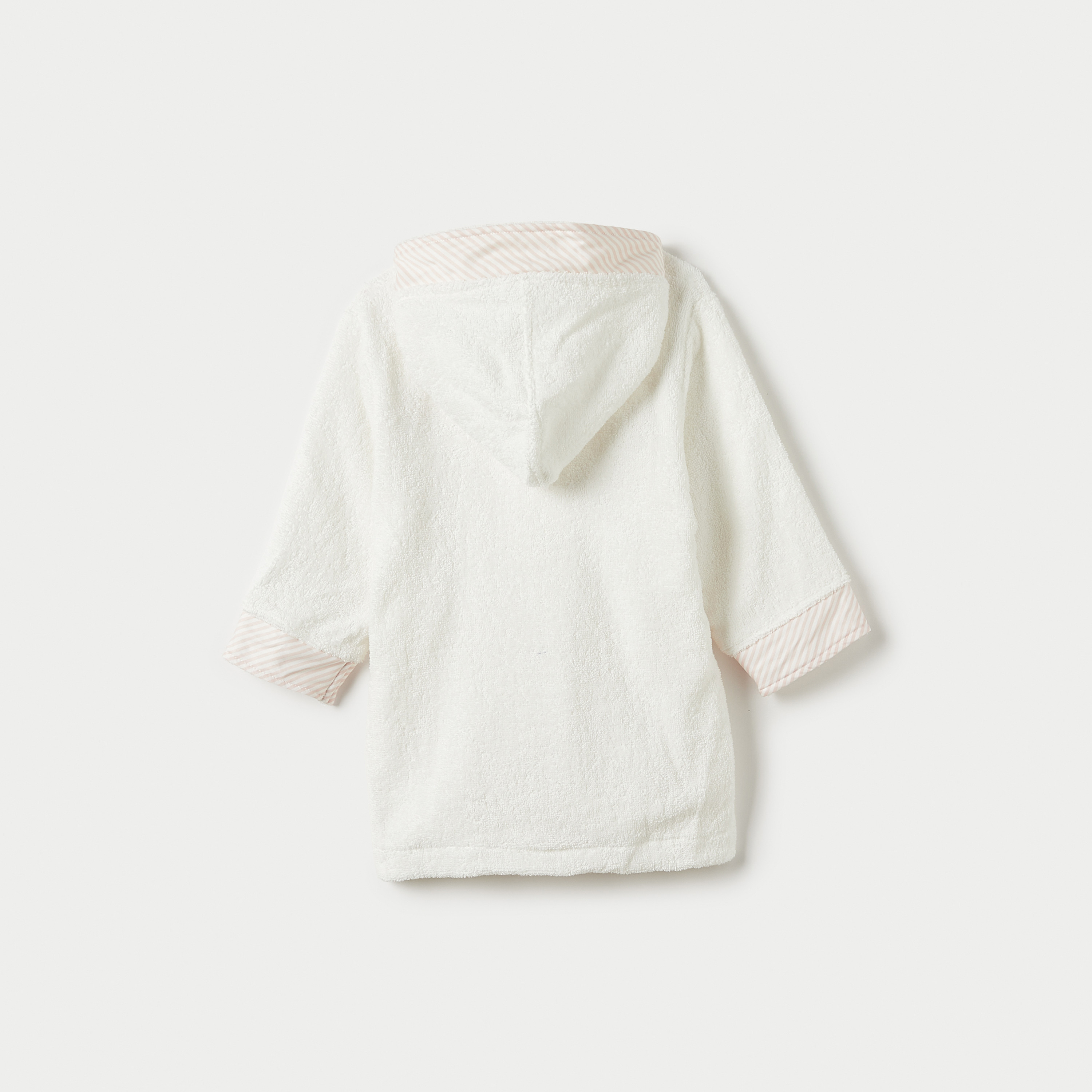 Giggles Floral Embroidered Hooded Robe with Tie-Up Belt-baby-bathandcare-towels-image-2