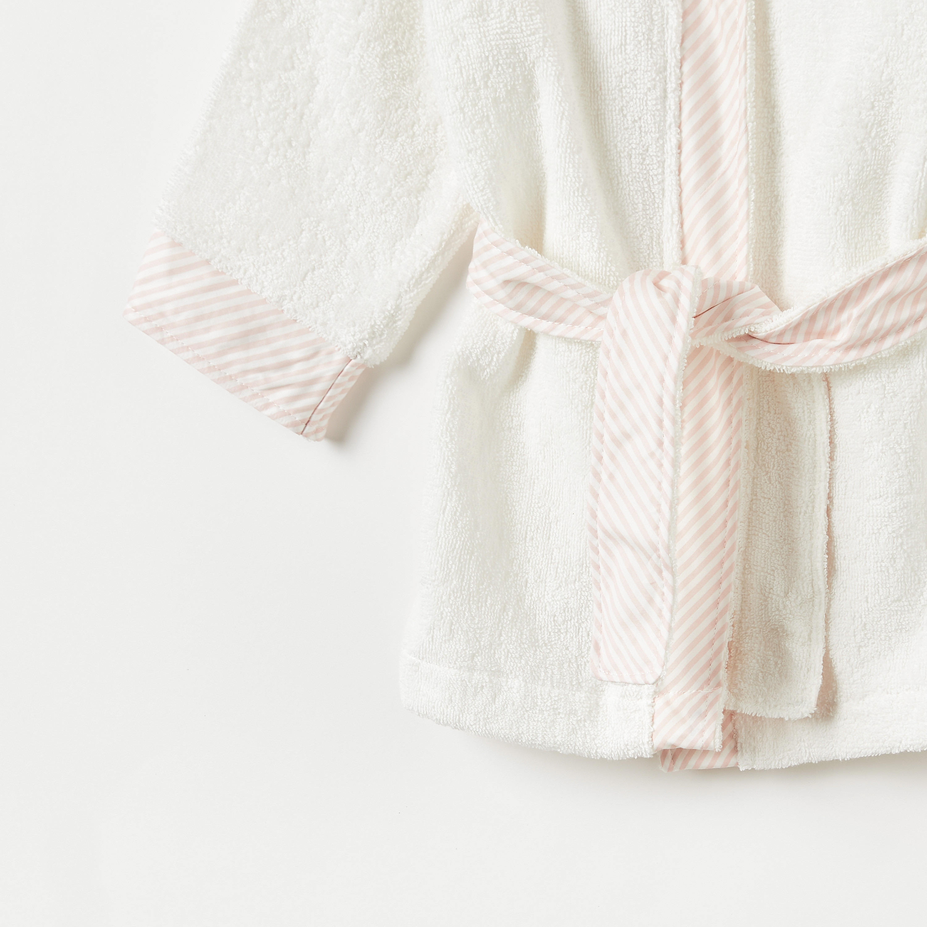 Giggles Floral Embroidered Hooded Robe with Tie-Up Belt-baby-bathandcare-towels-image-4
