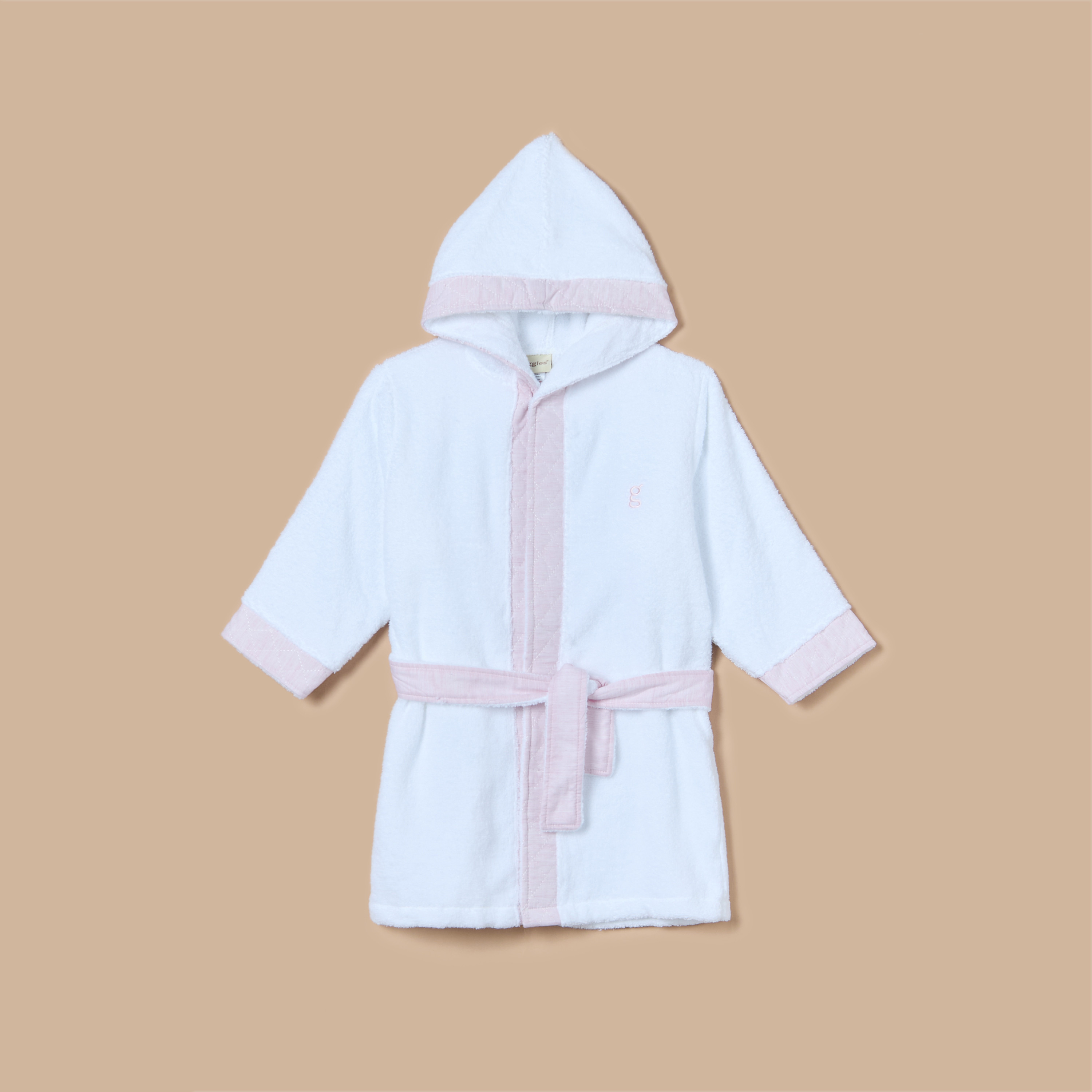 Giggles Solid Hooded Bathrobe with Long Sleeves-baby-bathandcare-towels-image-1