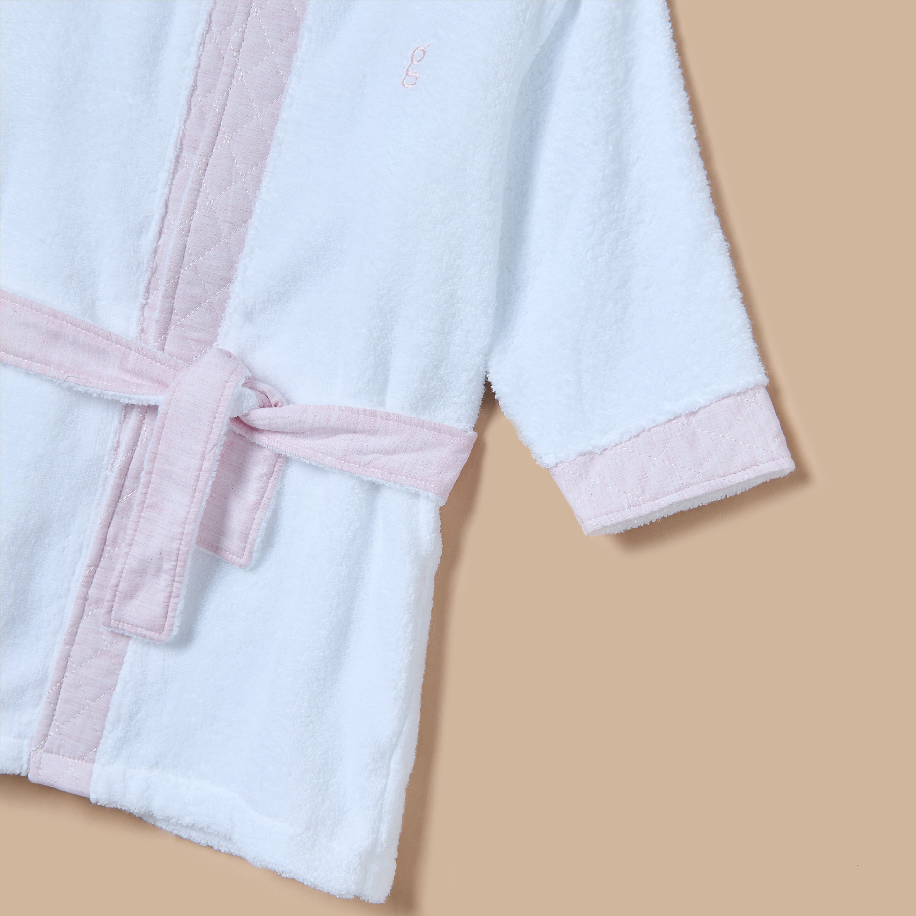 Giggles Solid Hooded Bathrobe with Long Sleeves-baby-bathandcare-towels-image-4