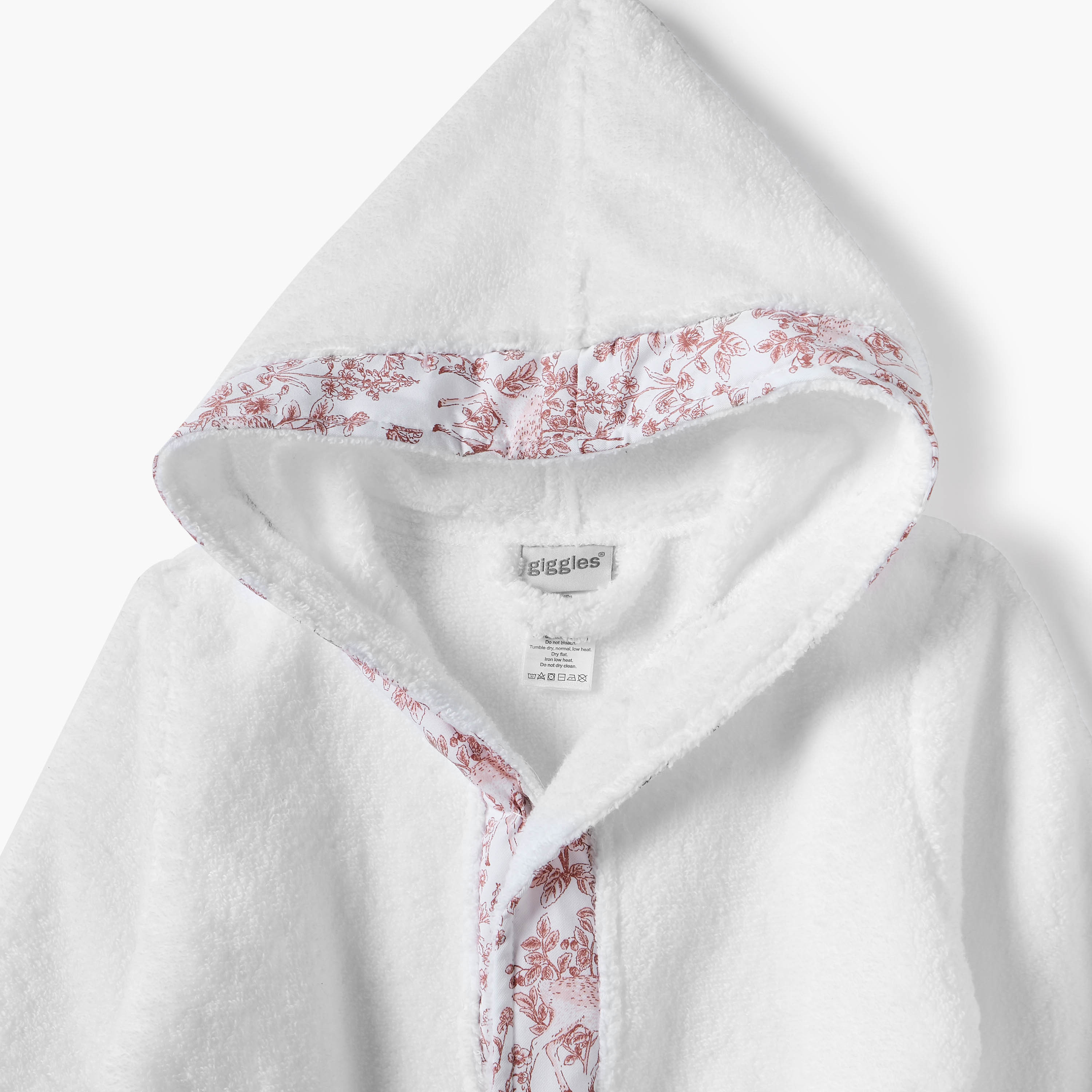 Giggles Panelled Hooded Bathrobe with Tie-Up Belt-baby-bathandcare-towels-image-3
