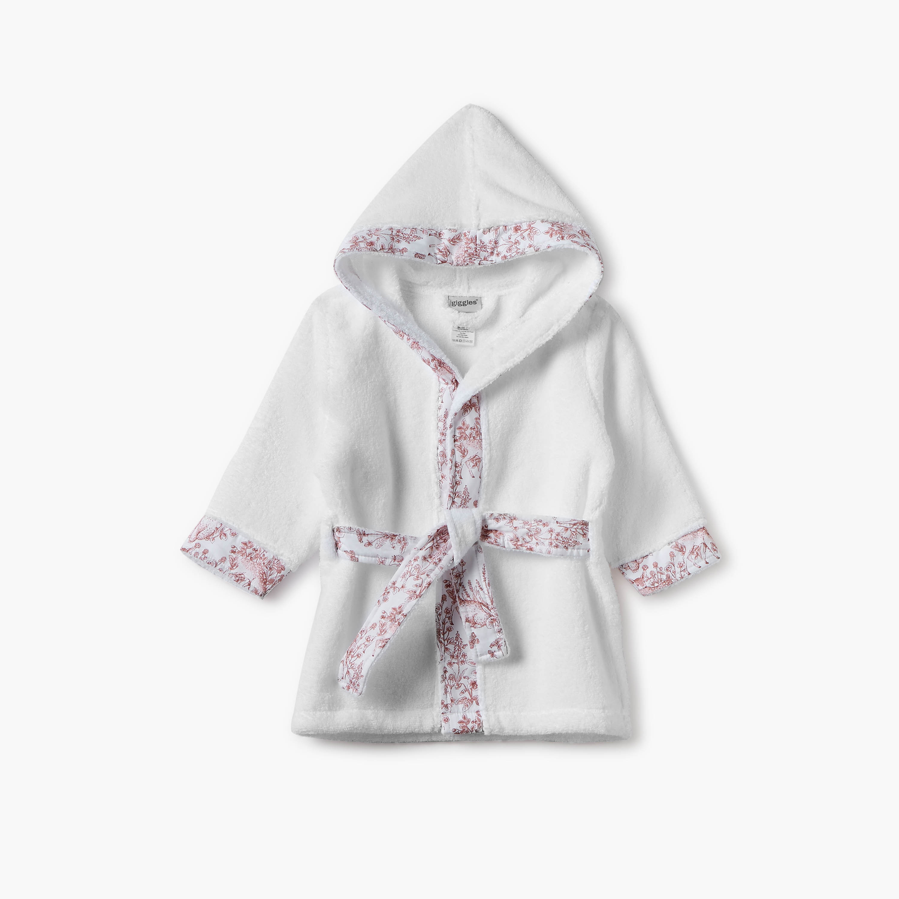 Giggles Panelled Hooded Bathrobe with Tie-Up Belt-baby-bathandcare-towels-image-1
