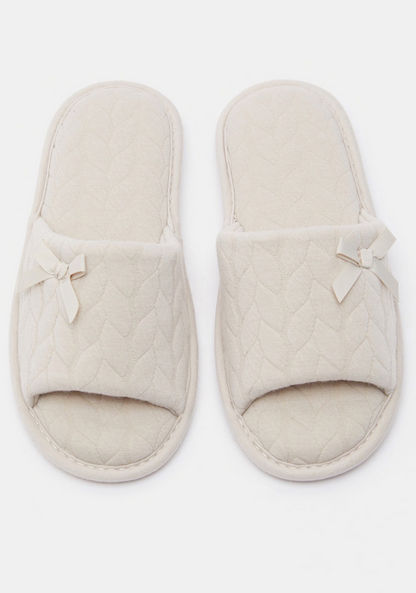 Quilted Open Toe Slide Sippers-Women%27s Bedroom Slippers-image-3