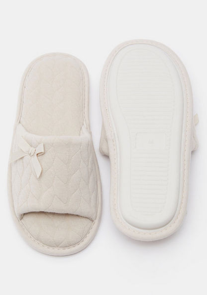 Quilted Open Toe Slide Sippers-Women%27s Bedroom Slippers-image-5