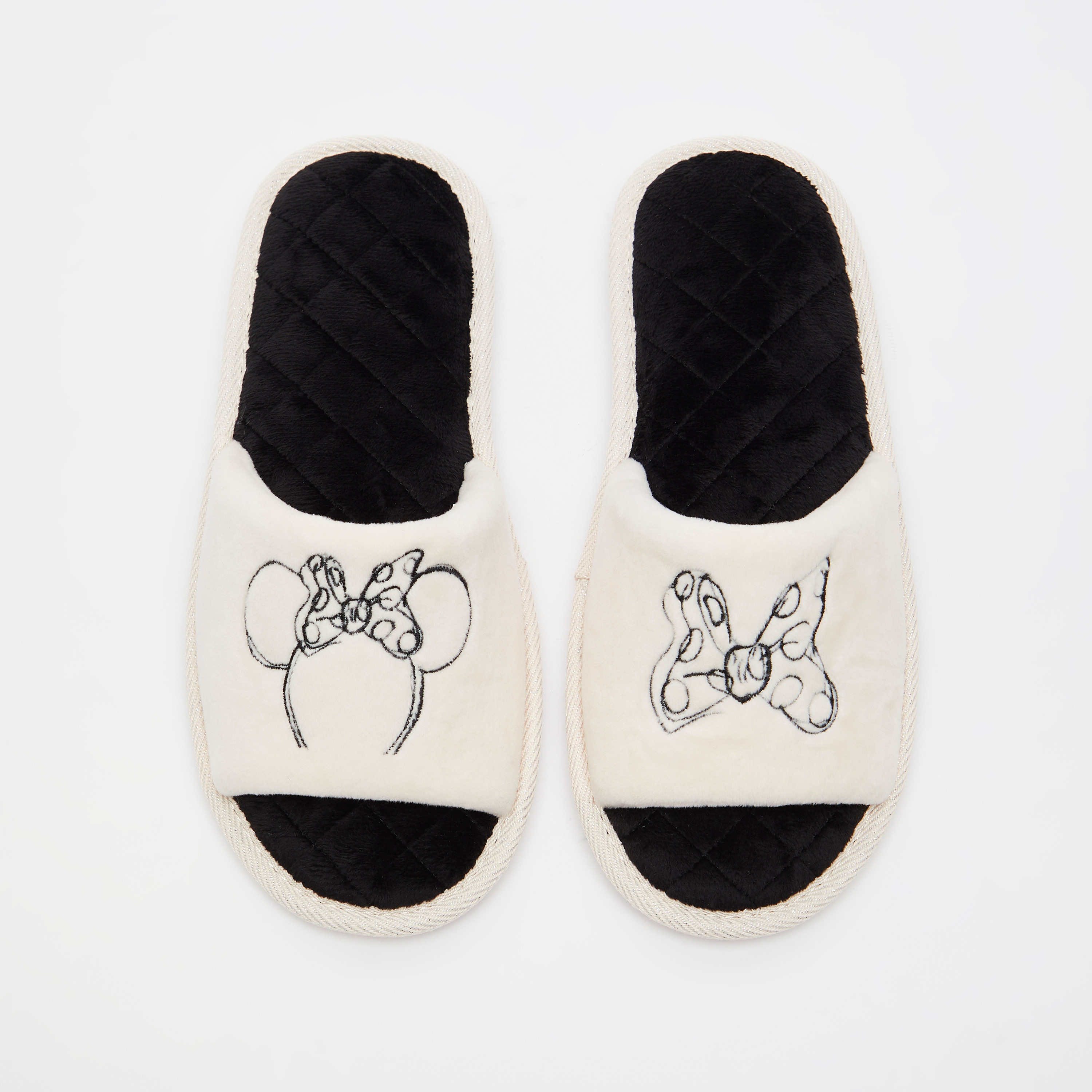 Shop Disney Minnie Mouse Embroidered Slip On Bedroom Slippers