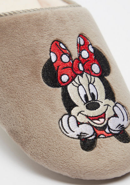 Disney Minnie Mouse Embroidered Slip-On Bedroom Slippers-Women%27s Bedroom Slippers-image-4