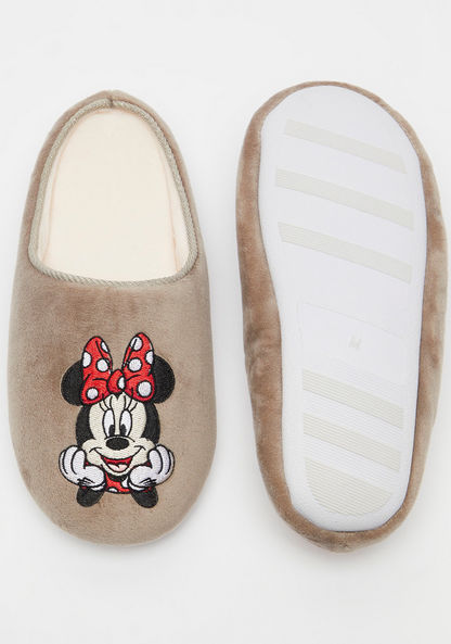 Disney Minnie Mouse Embroidered Slip-On Bedroom Slippers-Women%27s Bedroom Slippers-image-5