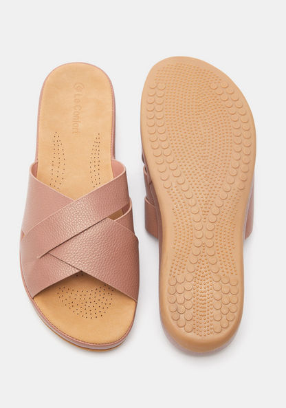 Textured Open Toe Slide Sandals