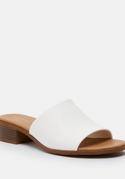 Open Toe Slide Sandals with Block Heels