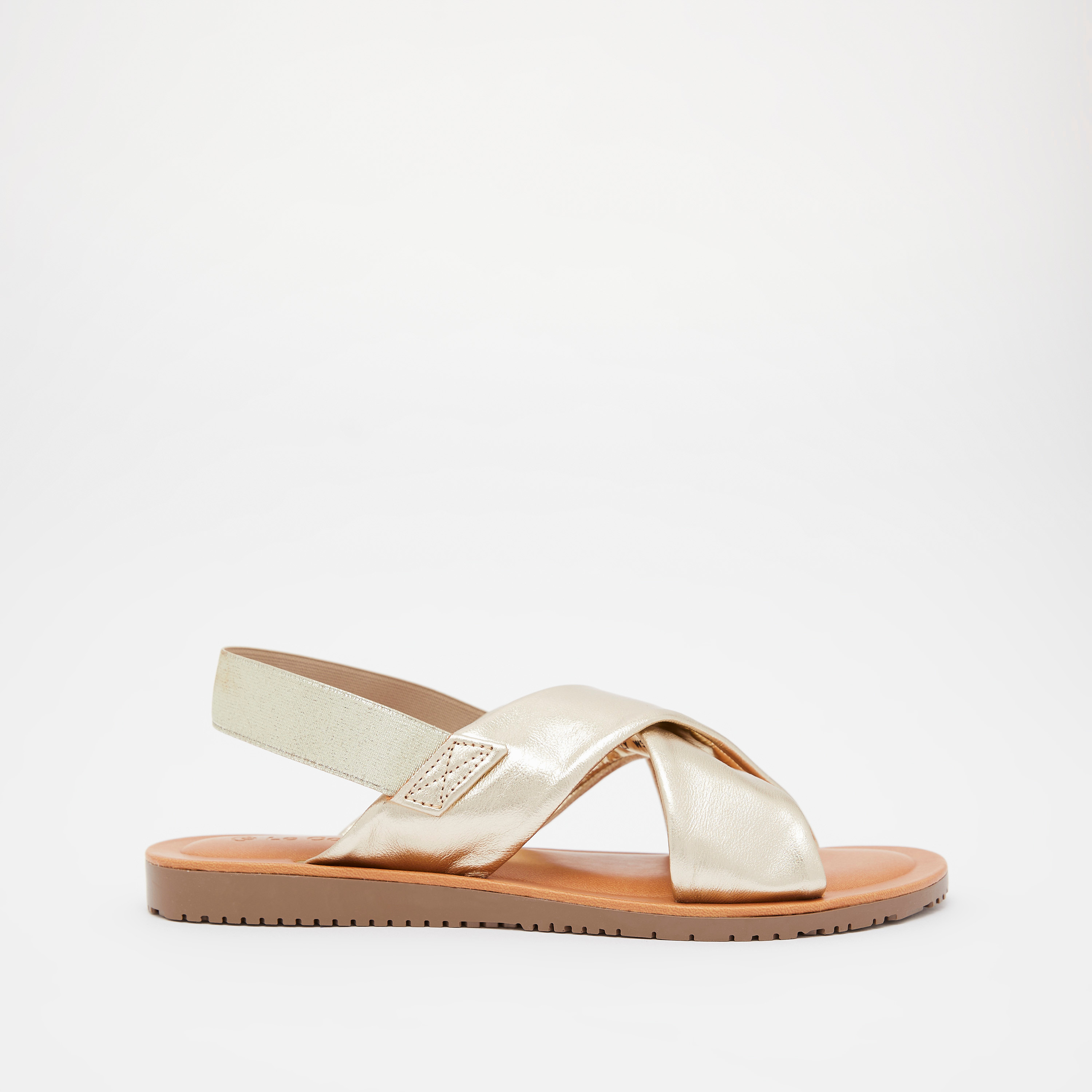 Elastic cross strap on sale sandals