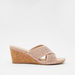 Cutwork Cross Strap Slip-On Sandals with Wedge Heels-Women%27s Heel Sandals-thumbnail-0