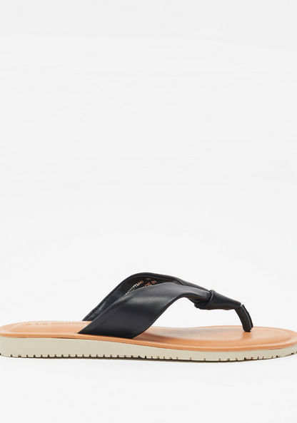 Le Confort Solid Slip-On Thong Sandals-Women%27s Flat Sandals-image-0