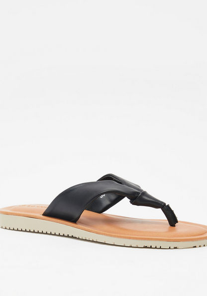 Le Confort Solid Slip-On Thong Sandals-Women%27s Flat Sandals-image-1