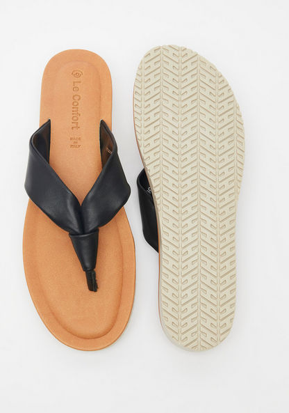 Le Confort Solid Slip-On Thong Sandals-Women%27s Flat Sandals-image-4