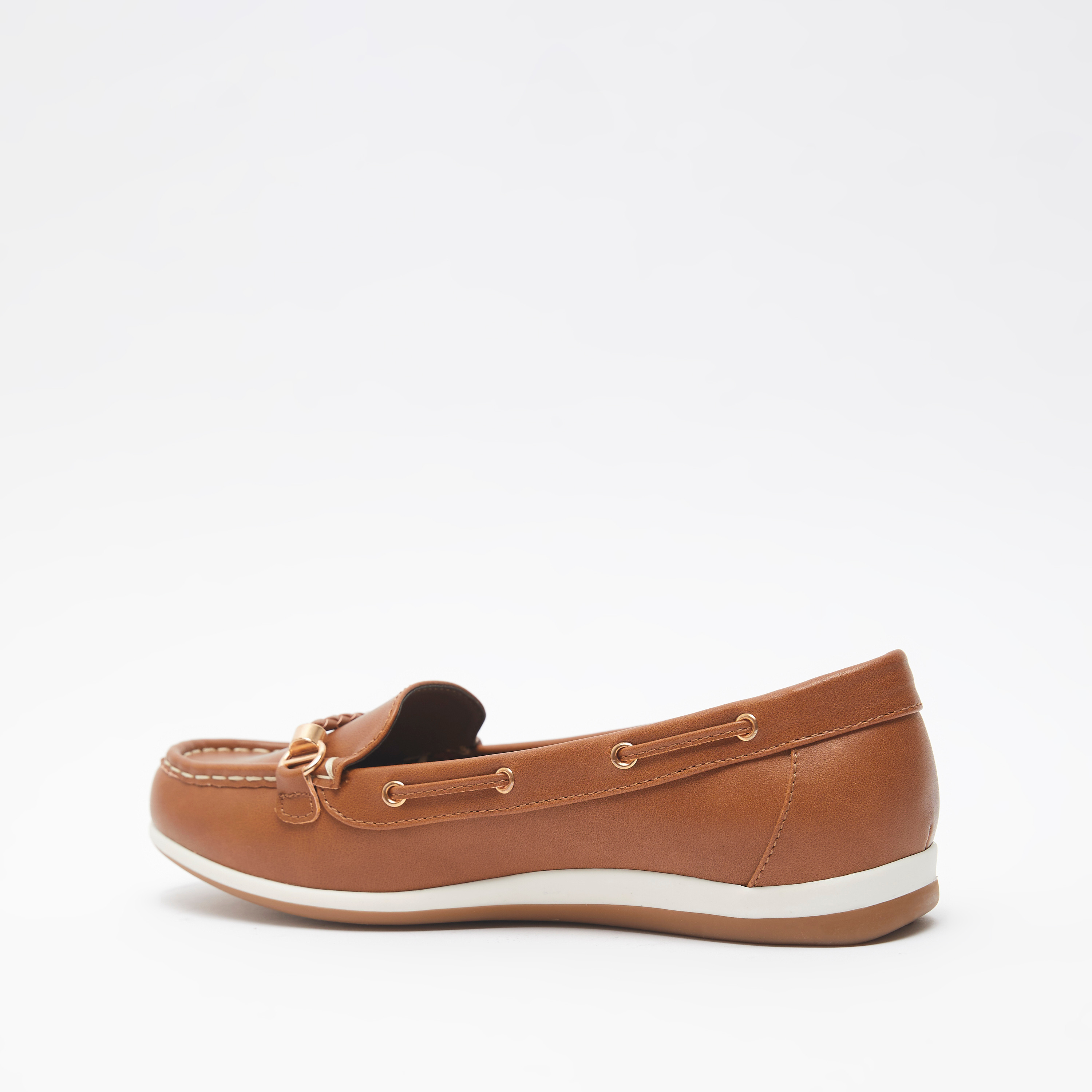 حذاء سهل الارتداء سادة بزينة مُضفّرة من لو كونفورت-women-shoes-flats-loafers-image-2