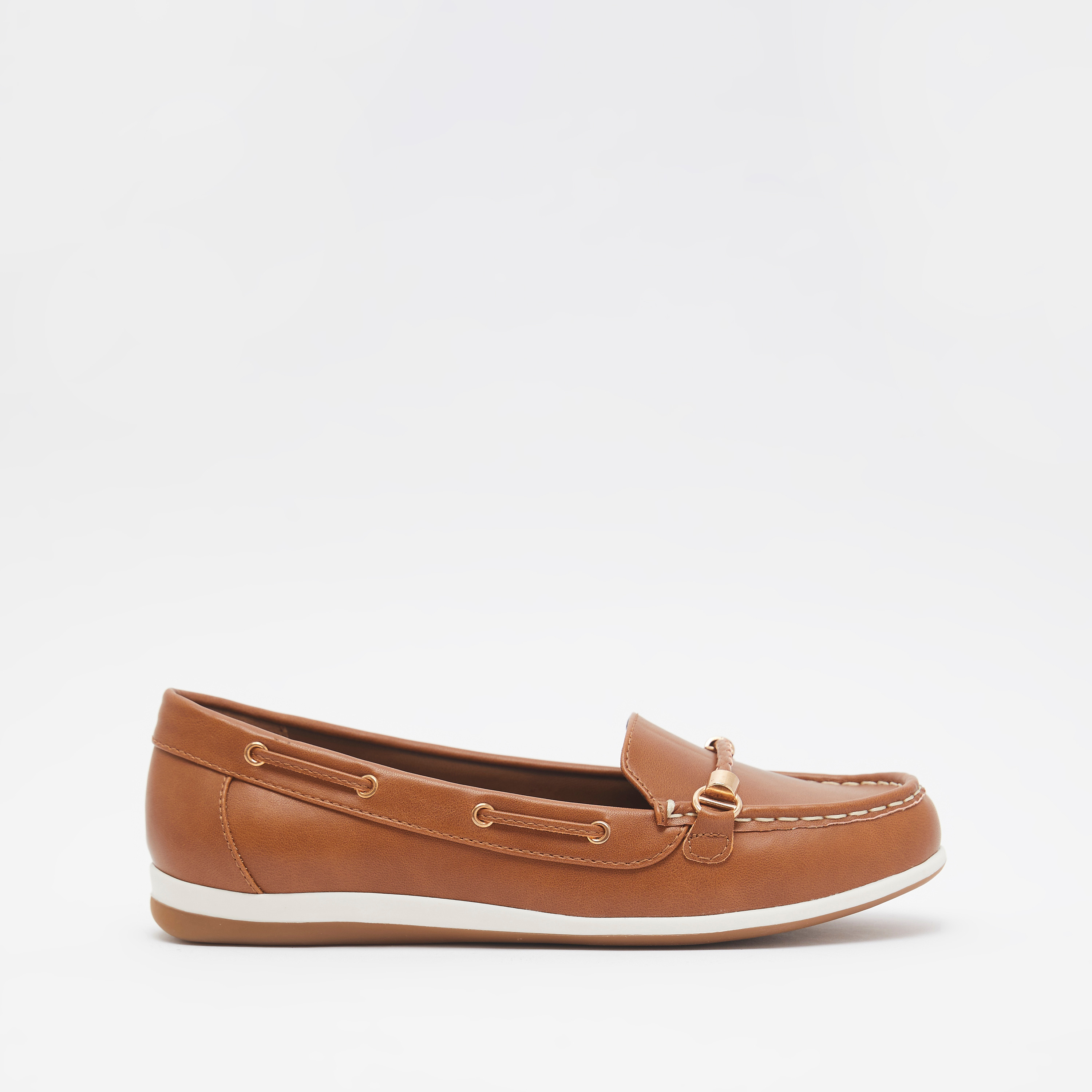 حذاء سهل الارتداء سادة بزينة مُضفّرة من لو كونفورت-women-shoes-flats-loafers-image-3