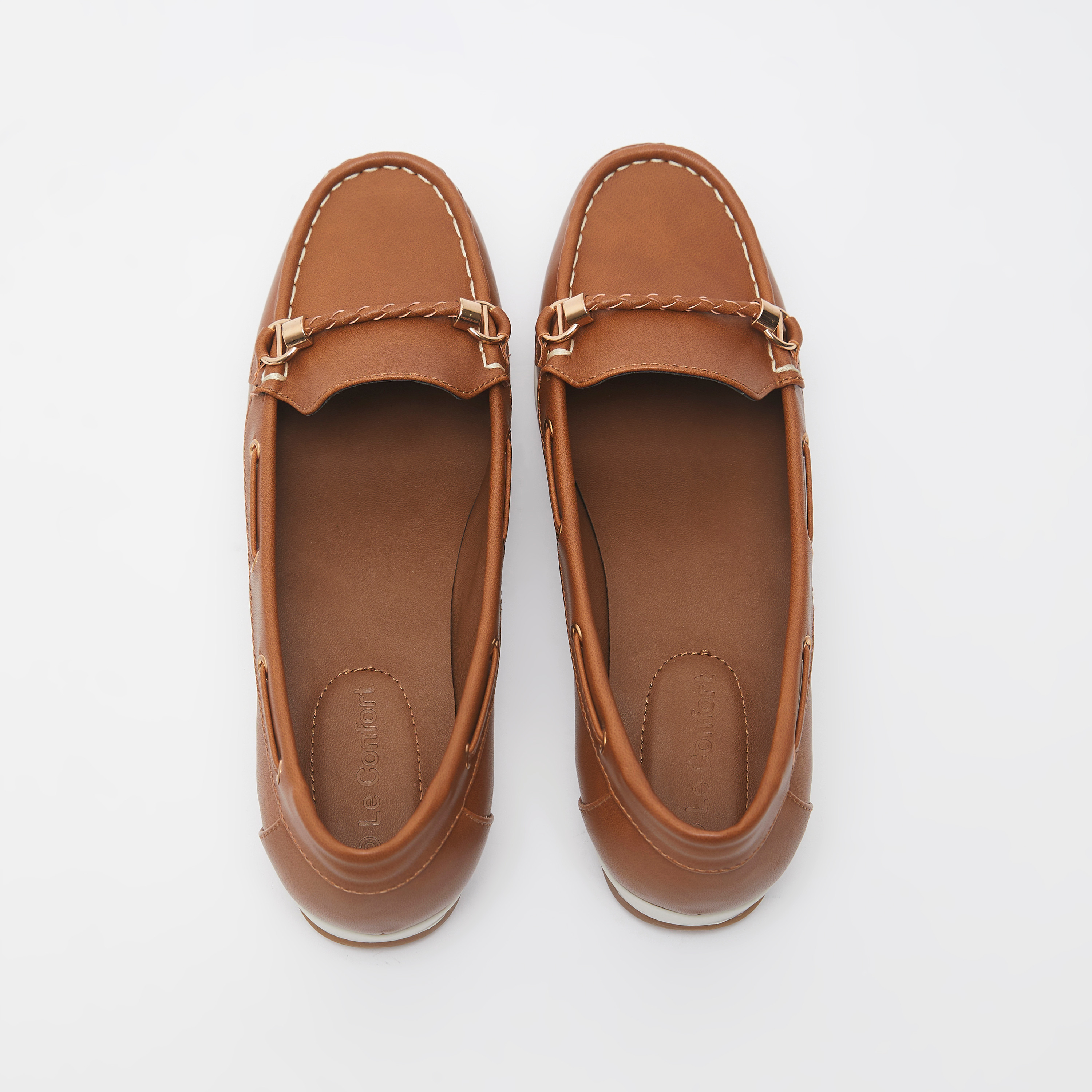حذاء سهل الارتداء سادة بزينة مُضفّرة من لو كونفورت-women-shoes-flats-loafers-image-4