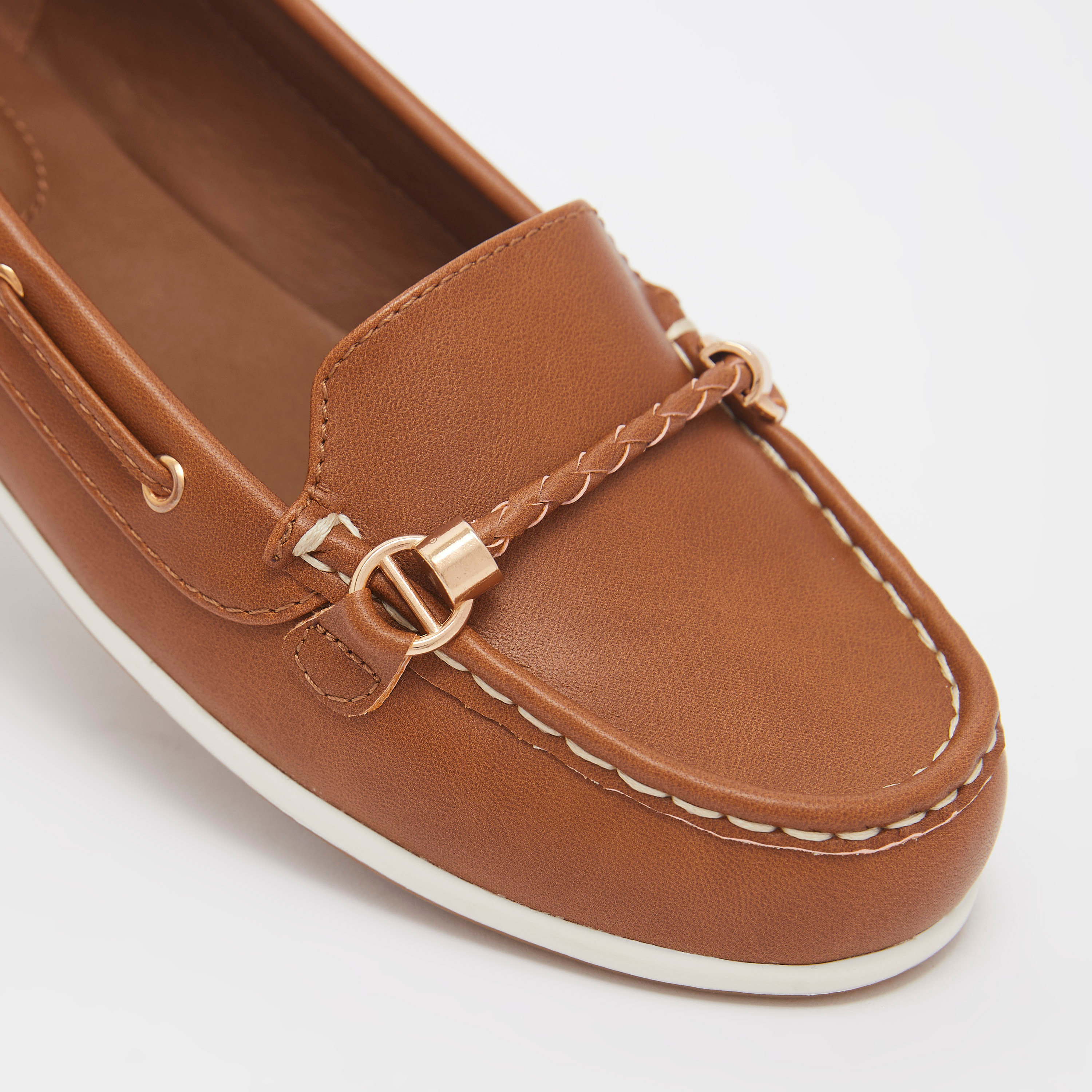 حذاء سهل الارتداء سادة بزينة مُضفّرة من لو كونفورت-women-shoes-flats-loafers-image-5