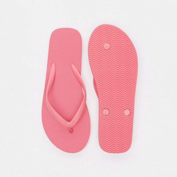 Textured Slip-On Thong Slippers