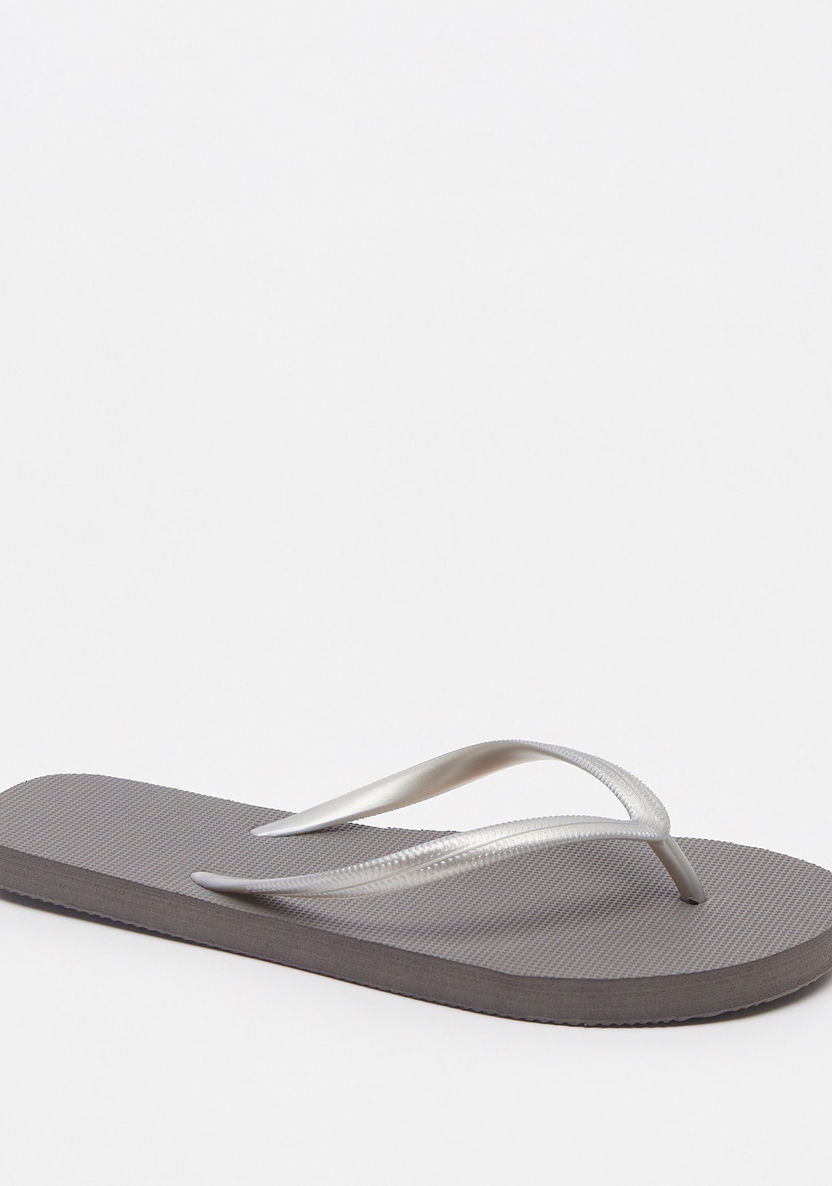 Textured Slip-On Thong Slippers-Women%27s Flip Flops & Beach Slippers-image-1